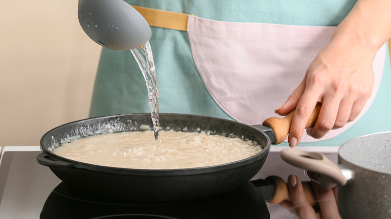 Risotto on the stove