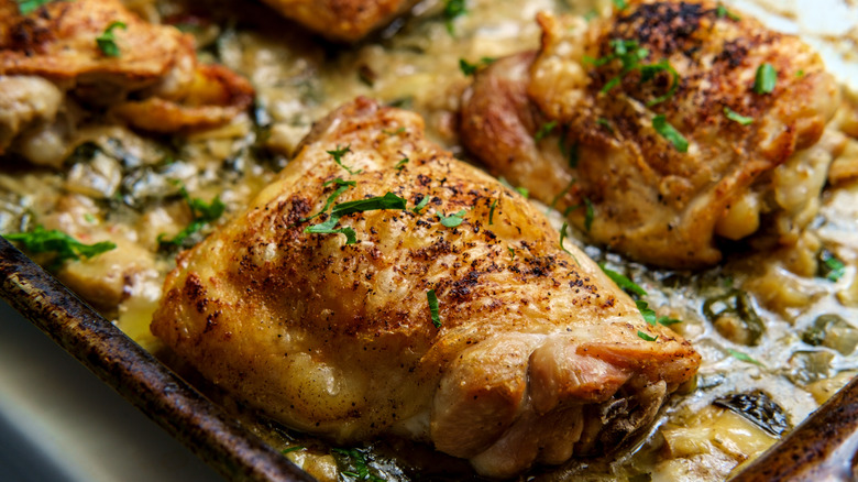 roasted chicken thighs with skin