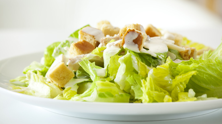 bowl of chicken Caesar salad