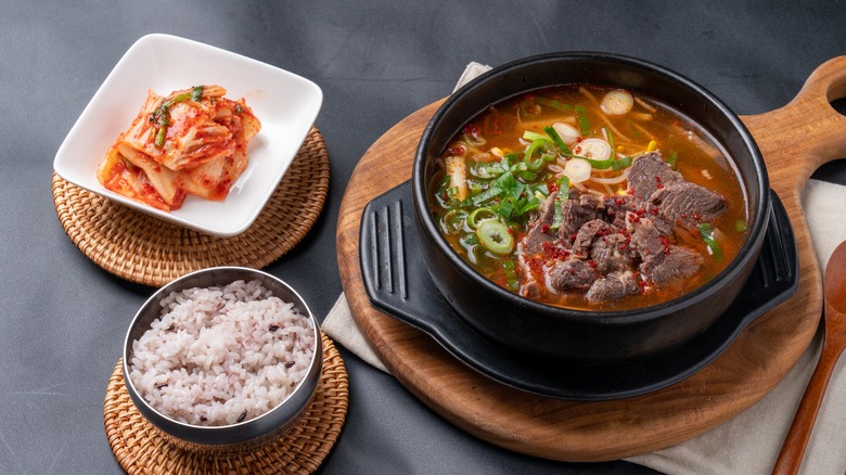 Korean beef stew and food