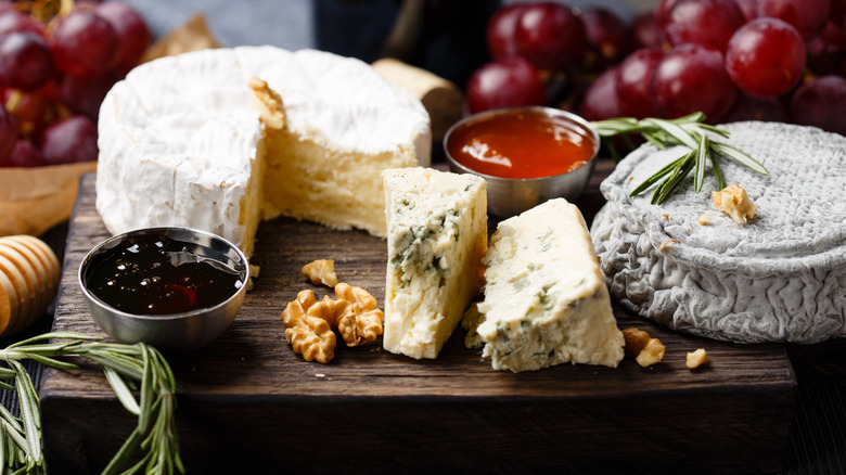 Cheese course spread with rosemary and nuts