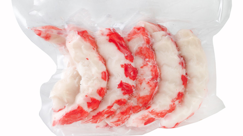 Lobster tails in vacuum-sealed bag 