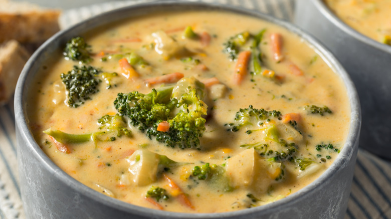 broccoli cheddar soup bowl