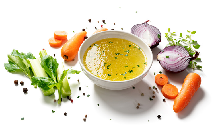 Stock photo of chicken broth