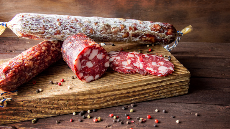 Soppressata with white mold