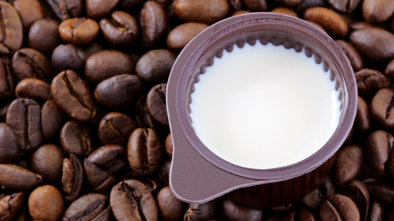 coffee beans milk creamer