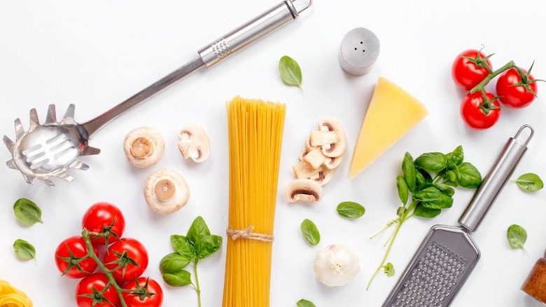 pasta ingredients and tools