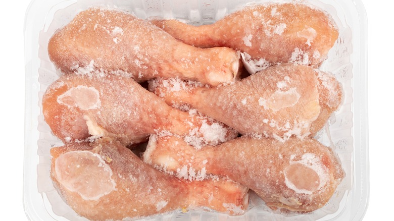 frozen and frosty chicken drumsticks 