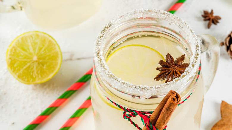 fall whiskey sour with cinnamon and star anise