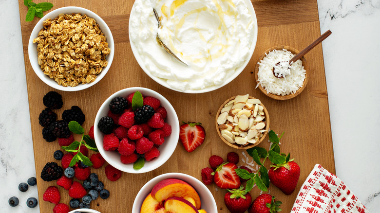 yogurt bowl and toppings