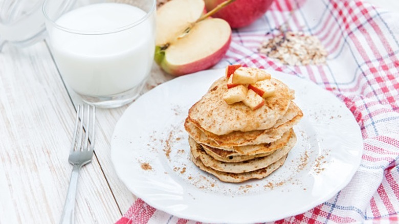 small stack of apple pancakes