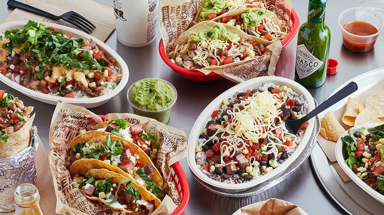 various Chipotle orders