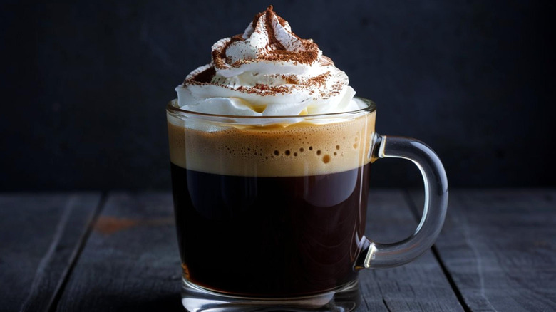 Irish coffee with whipped cream