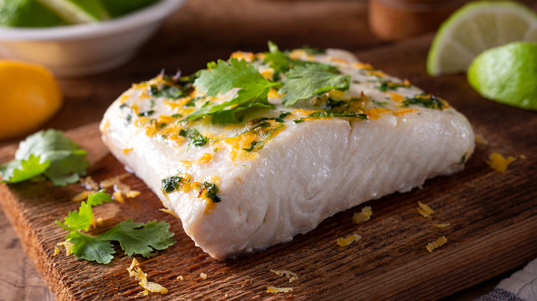 Halibut on cedar plank