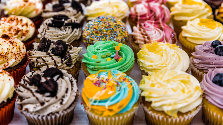 cupcakes with various toppings