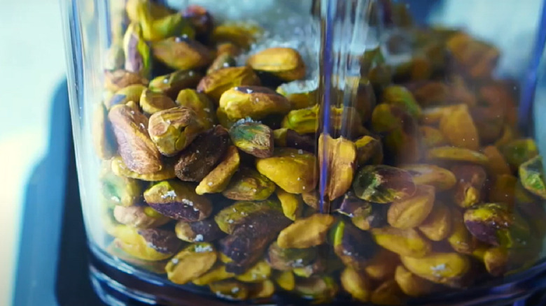 Pistachios in a blender