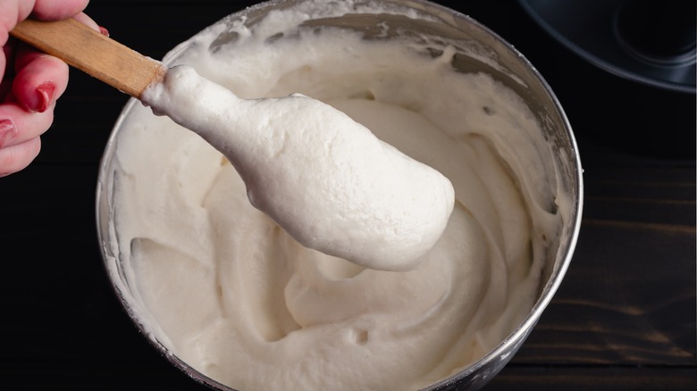 Whipped angel cake batter