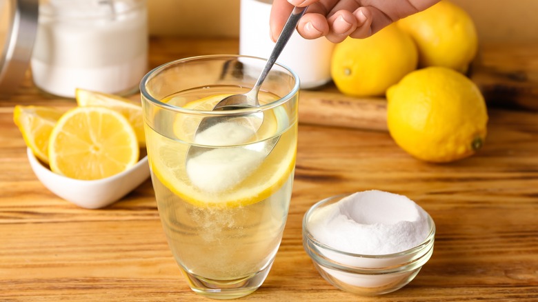 Lemon water and baking soda