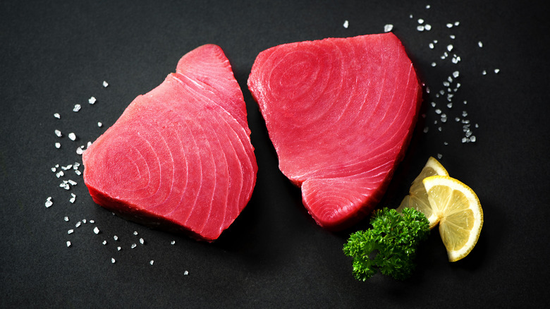 tuna steaks salt an lemon