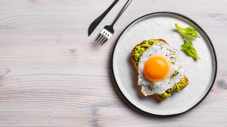 sunny side up egg on avocado toast