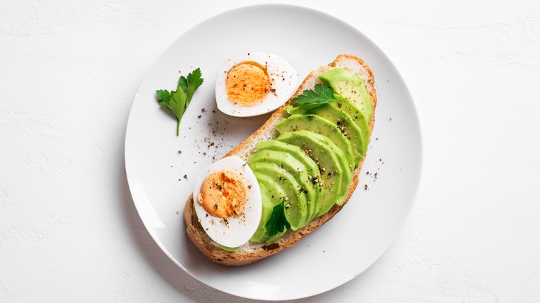 hard boiled egg on toast