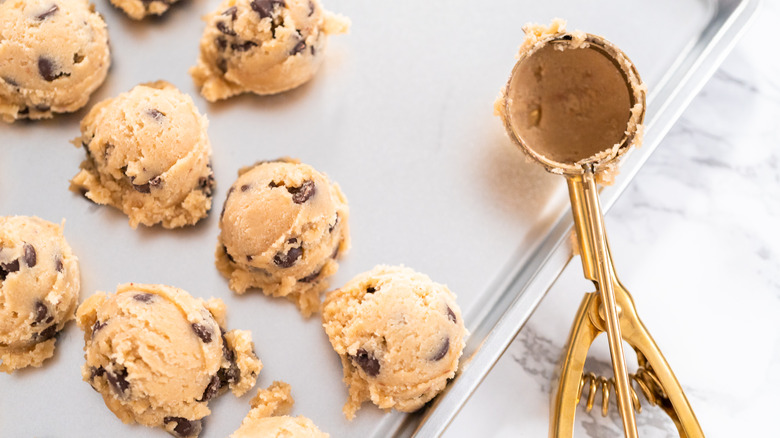 cookie dough scoop close up