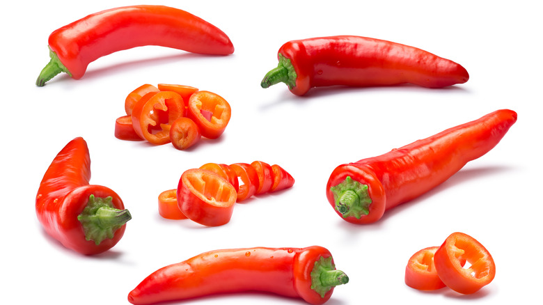 isolated Hungarian peppers