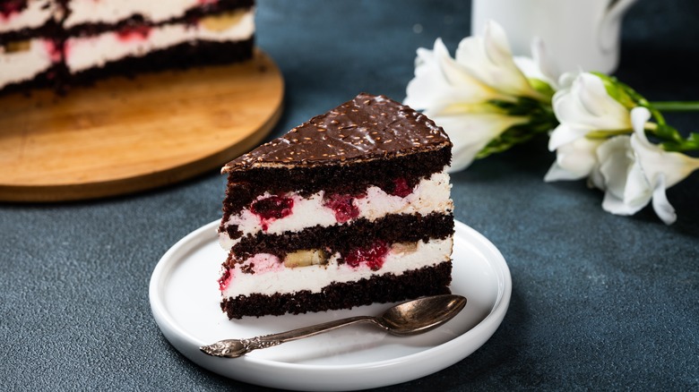 Slice of black forest cake