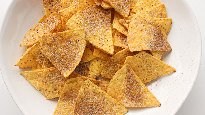 cinnamon sugar chips in bowl 