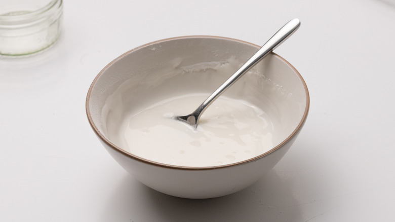 lemon icing in a bowl