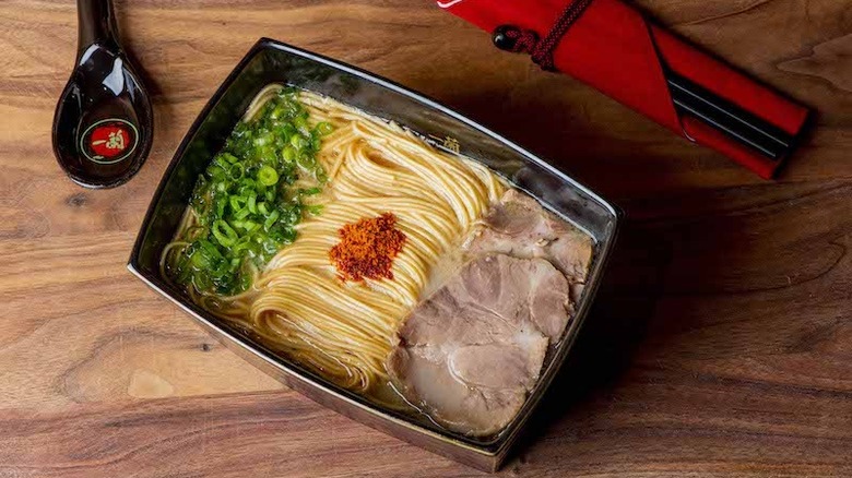 Ichiran ramen on wood table