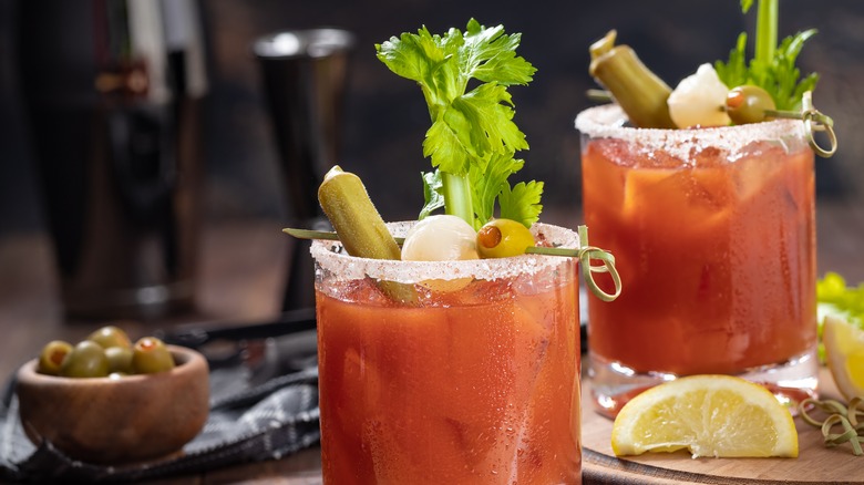 Celery-garnished Bloody Mary