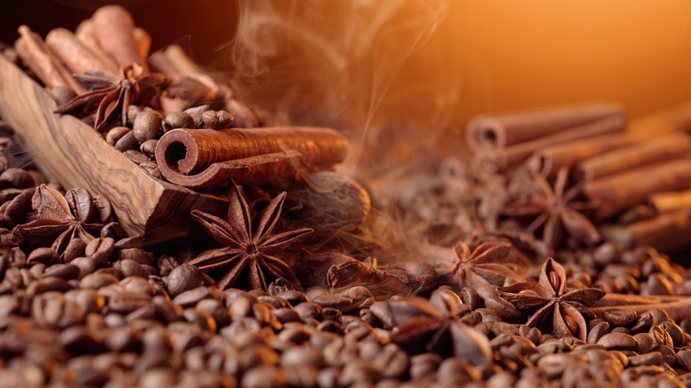 coffee beans and warm spices