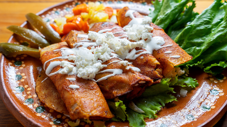 traditional enchiladas on a plate