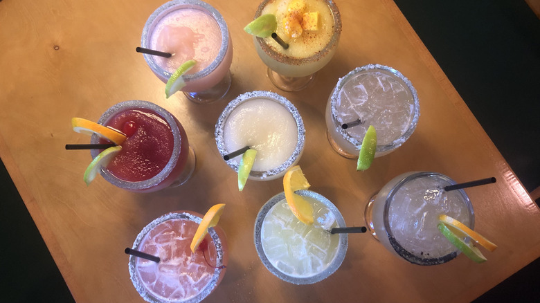 Texas Roadhouse margaritas on table