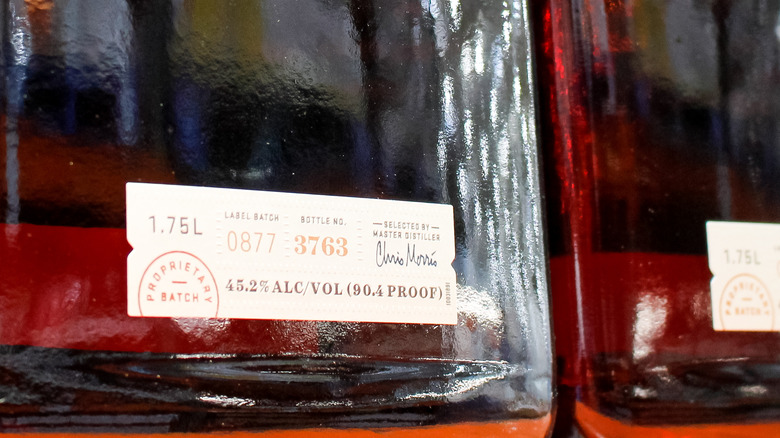 ABV label closeup bourbon bottle