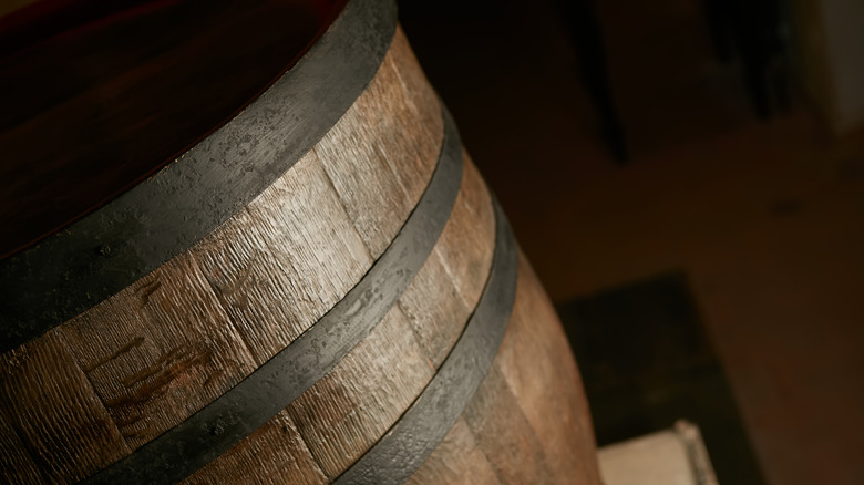 Close-up shadowy barrel