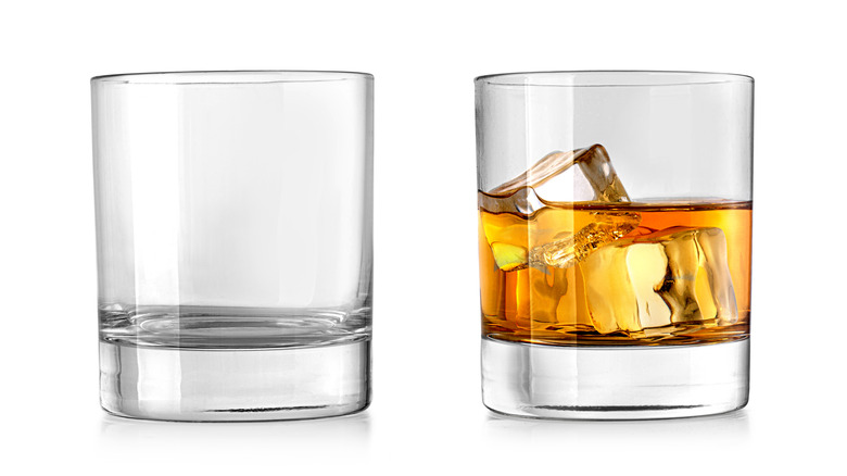 Old fashioned rocks glass bourbon