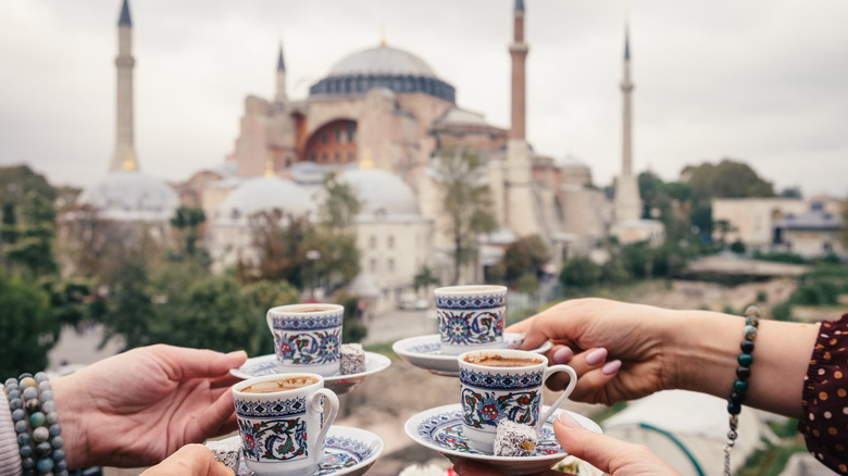 People drinking coffee in Istanbul