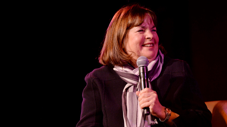 Ina Garten with mic in hand