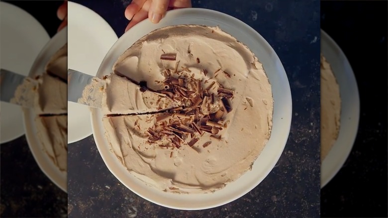 mocha frosting close up