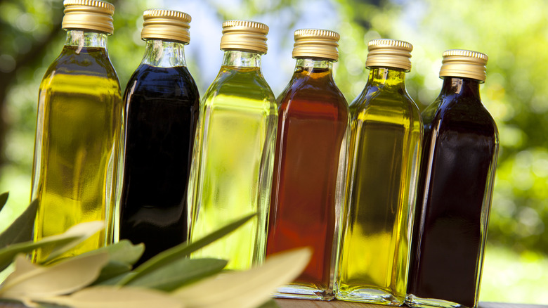 Bottles of oils