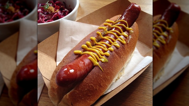 Frenchie To Go hot dog with mustard
