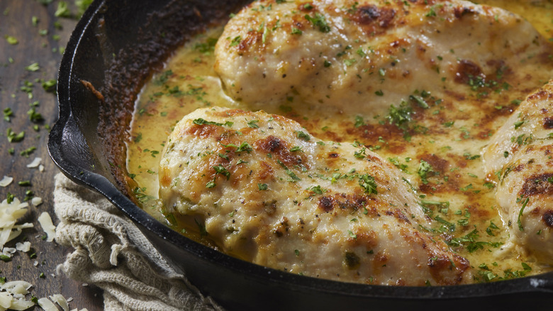 Baked Parmesan in skillet