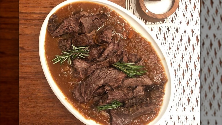 Pot roast in a dish