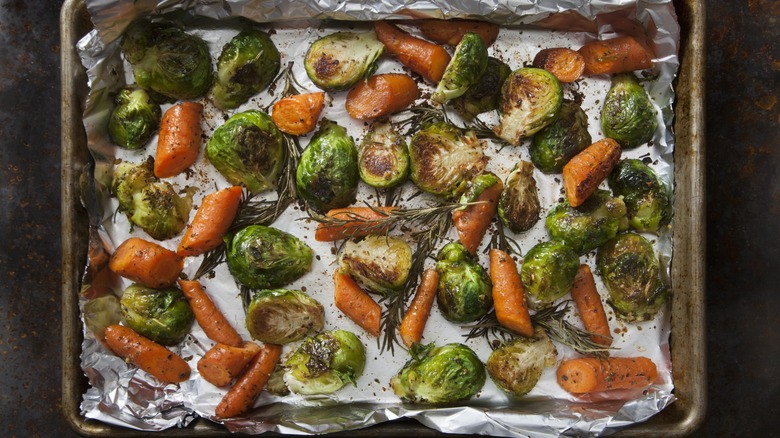 Sheet pan of vegetables 