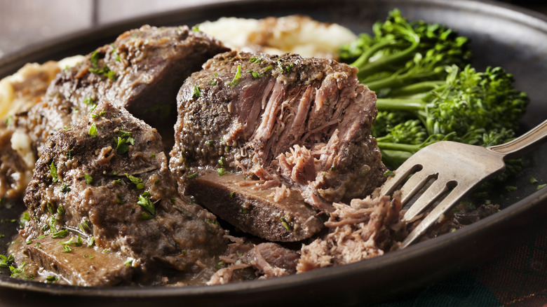 braised short ribs on plate