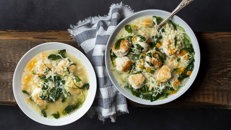 bowls of Italian wedding soup