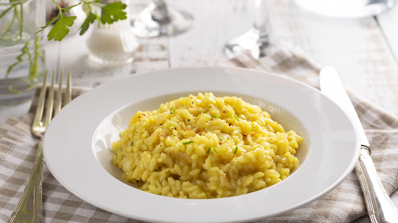 bowl of saffron risotto