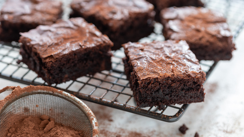 Brownies on a cooling rack